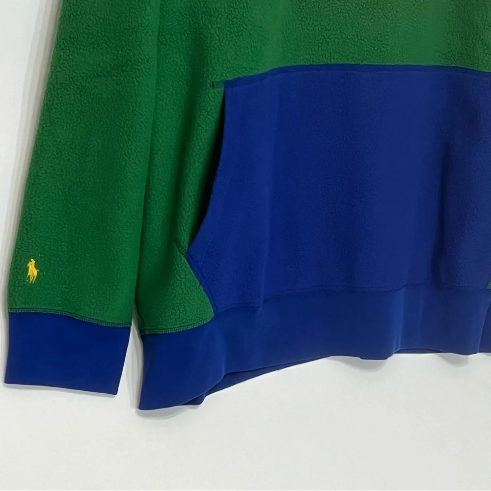 Polo Ralph Lauren Men‎ Size 2XB Brushed Face Nylon Spellout Fleece Hoodie Swe…